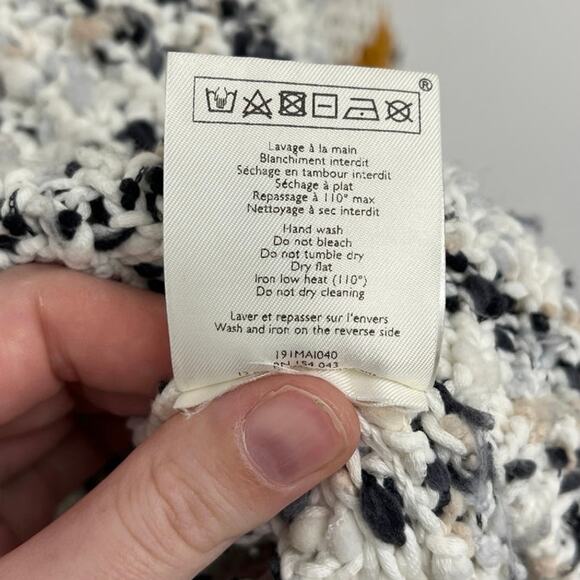 Sezane Clement Jumper Sweater Chunky Textured Knit Balloon Sleeves Stripe - Med - Picture 11 of 12